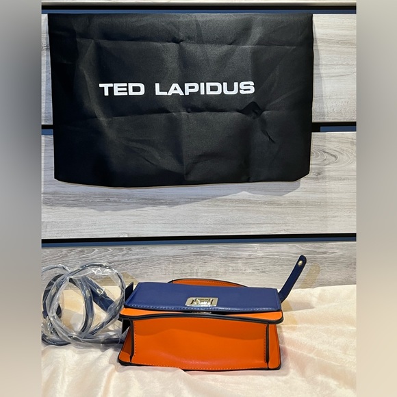 Ted Lapidus Bag Blue and Orange with gold locker in a front - Picture 5 of 5